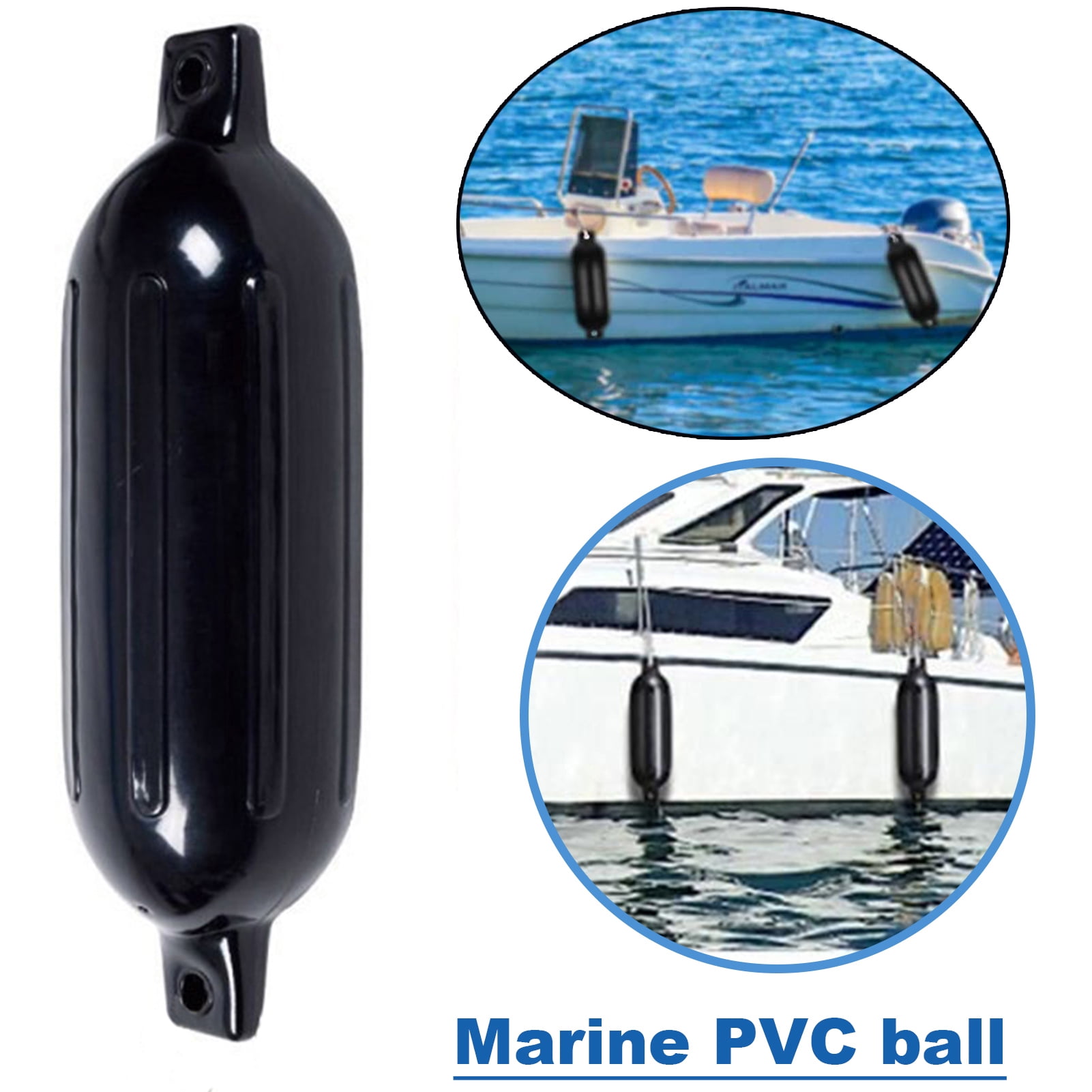 Walbest Boat Fender 4.5'' x16'' Inflatable Ribbed Marine Boat Fender