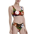 thumbnail image 2 of Daiia Balls printed 2 piece Swimsuit Bikinis for Women High Waisted Racerback Bathing Suits Summer Tummy Control Scoop Neck Swimwear-Medium, 2 of 8