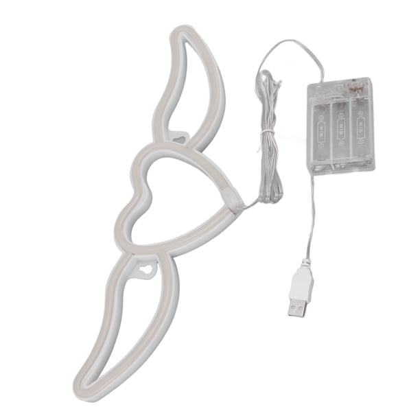 Luz De Pared De Neón, Exquisita Luz De Neón LED Con Forma De Ala En Forma De Corazón, Fácil Instalación, Hermosa Para Bodas