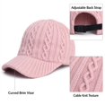 thumbnail image 2 of VONCOS Women Cable Knit Baseball Cap for Women Thick Warm Fall Winter Knitted Hat with Adjustable Strap for Daily Outdoor Use, 2 of 4