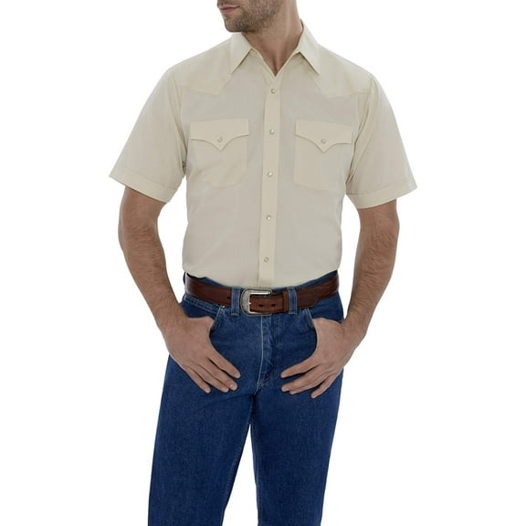 Ely Cattleman Men's Short Sleeve Solid Western Shirt