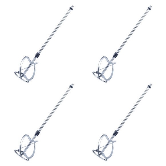 4X Paint and Mud Mixer Stirring Rod for Drill Agitator Mixing Rod Concrete Mortar Mixer, Silver