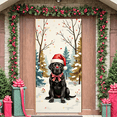 thumbnail image 5 of Pink Bow Merry Christmas Banner Christmas Tree Holiday Backdrop Colorful Dots Black Labrador Xmas Background for Christmas Party Home Decor Pet Lovers Gathering, 5 of 9