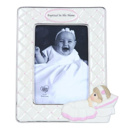 Precious Moments Baptized In His Name Bisque Porcelain Photo Frame Girl 143400