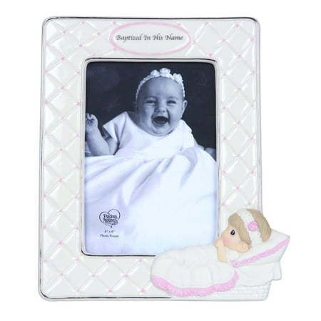 - Precious Moments Baptized In His Name Bisque Porcelain Photo Frame Girl 143400