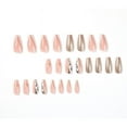 thumbnail image 2 of Fofosbeauty 24pcs Press on False Nails, Long Coffin Fake Nails,Spark Glod with French Vwhite, 2 of 8