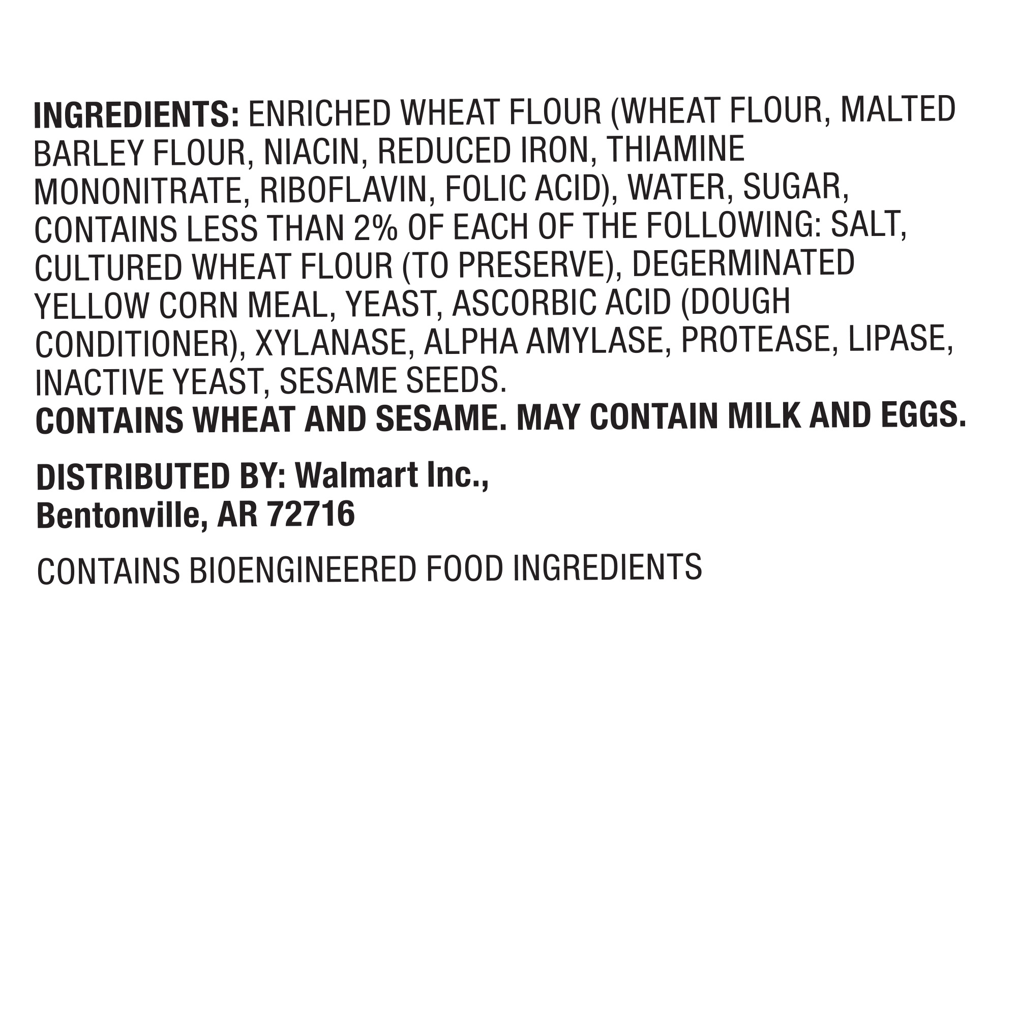 Marketside Fresh Plain Bagels, Wheat and Barley Flour, Shelf-Stable, 18 oz, 4 Count