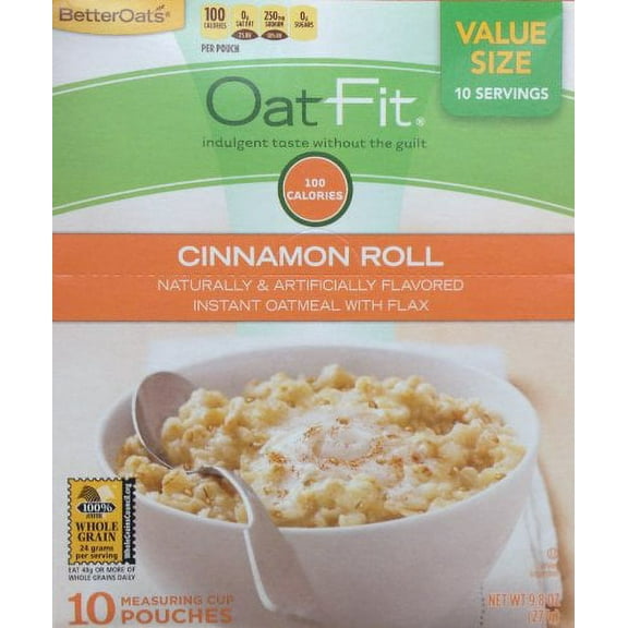 Better Oats Instant Oatmeal with Flax Seeds Cinnamon Roll (Pack of 2)