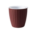 thumbnail image 2 of Self Watering Small Flower Pots Imitation Rattan Woven Texture 4.53 Inch Flower Pots for Indoor Plants Succulents and Desktop Home Decor, 2 of 6
