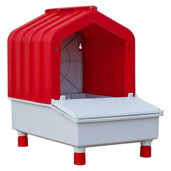 Chicken Nesting Box, Mobile Hen Den 1-Hole Coop Nest, Roll-Away Egg Collection, Freestanding/Wall Mount, Durable Plastic Poultry Nest for Chickens & Birds