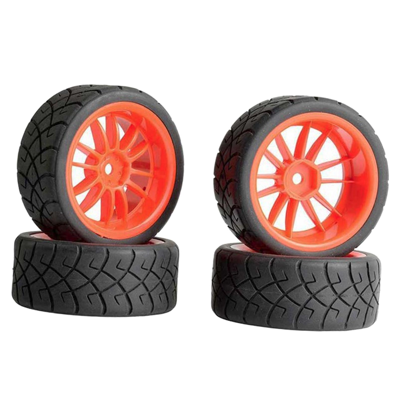 4pcs 1:10 Rubber Tire Remote Control Truck for 144001 124018 124019 for Remo 1631 Spare Parts , Red - image 3 of 7