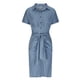 thumbnail image 5 of Puntoco Vestido De Manga Corta Con Cuello En V, Vestido De Mezclilla Con Cinturón Y Cintura Con Botones Y Solapa Con Cuello En V Para Mujer Azul Claro M, 5 of 7