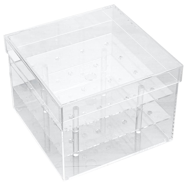 DOLITY Transparent Acrylic Rose Flower Box Wedding Flower Gift Box for Women Mom 16 16 16 Hole
