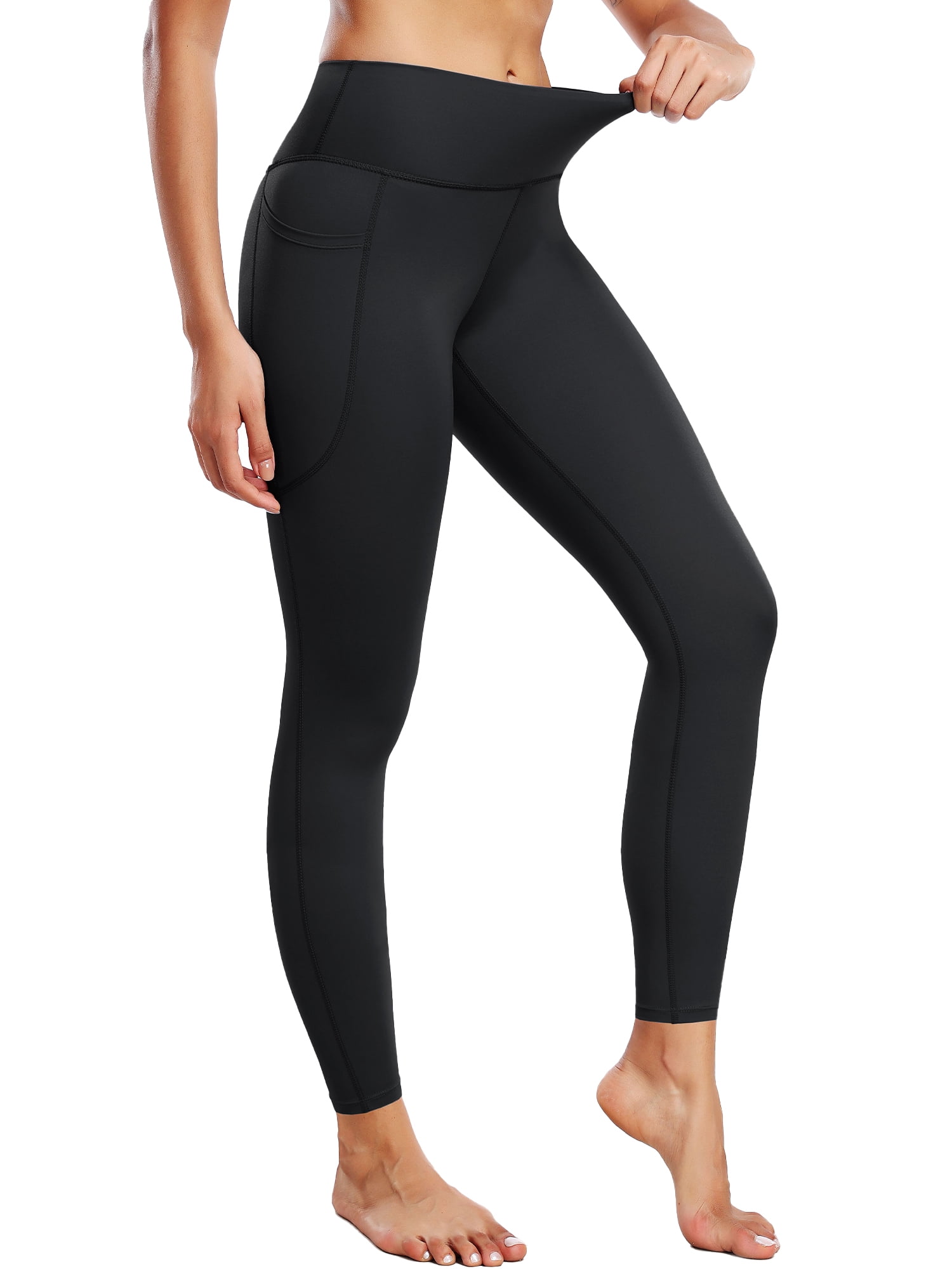 NELEUS Womens Compression Yoga Leggings for Workout High Waist Tummy Control with 2 Pockets,Black,US Size XL