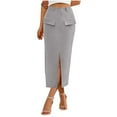 thumbnail image 2 of Antinious Pencil Skirt for Women,Skirts for Women Trendy,Fall Dresses for Women Solided Pockets Patchwork Casual Long Sweatershirt Dress,Gray,XXL, 2 of 5