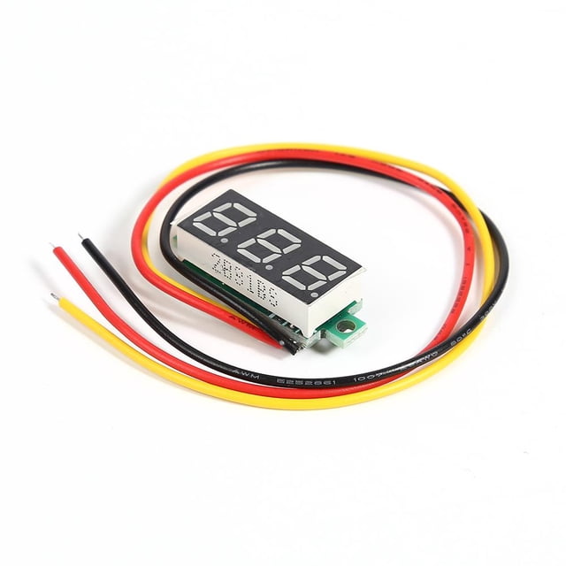 DC 0-100V 3 cables Mini medidor de voltaje voltímetro pantalla LED (amarillo)
