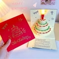 thumbnail image 3 of Unique 3D Musical Birthday Cake Card 3D Musical Greeting Card With Blows Out LED Candle Design for Birthday Decoration, 3 of 13