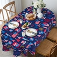 thumbnail image 2 of 4th of July Oval Tablecloth 60x84 Memorial Day Patriotic Table Cloths Waterproof American Flag Table Cover for Oval Table, 2 of 6