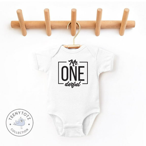 Baby Bodysuit BELLA CANVAS Mr. Onederful Bodysuit, First Birthday Baby Romper, Cute Baby Bodysuit, Funny Baby Clothes, Baby Shower Gift