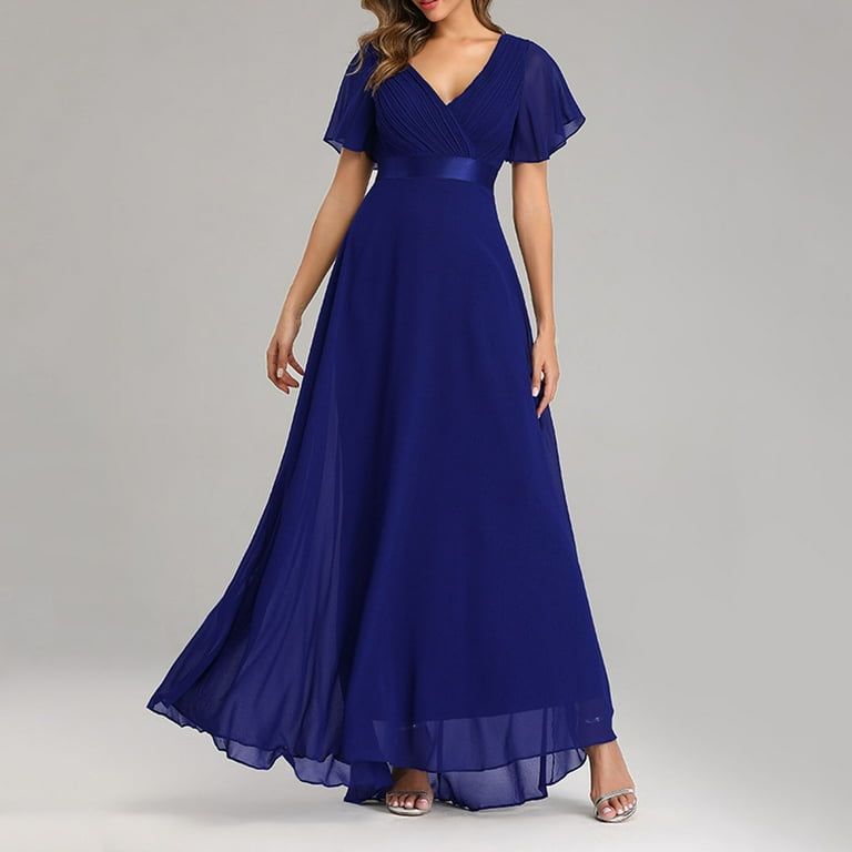 DailyTrove Women's Short Sleeve Swing Dress-Fit & Flare-Polyester-for  Garden Party/Work-Classic Style - Walmart.com