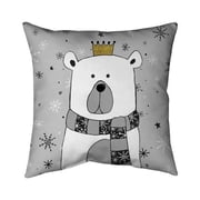 Begin Home Decor 5541-1818-HO3 18 x 18 in. Beautiful Bear-Double Sided Print Indoor Pillow