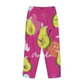 thumbnail image 5 of Disketp Pink Green Avocado Print Women'S Comfy Pajama Pants Casual Drawstring Palazzo Lounge Wide Leg Pants, 5 of 9