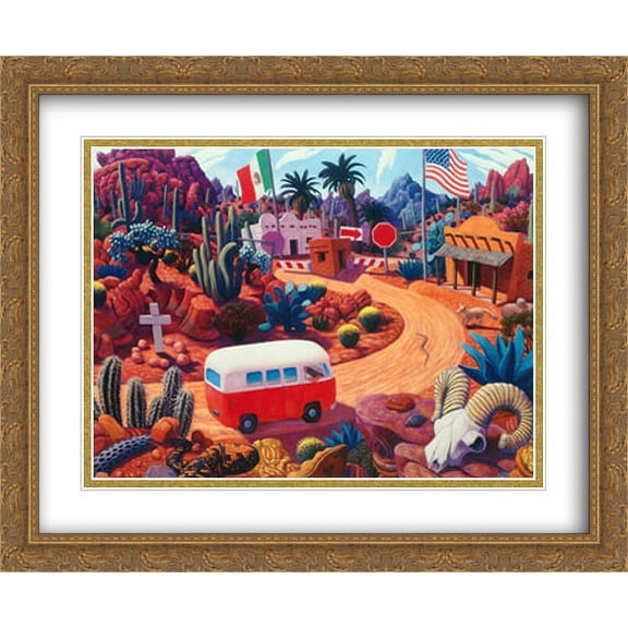 Gringo Pass 2x Matted 31x28 Large Gold Ornate Framed Art Print by Stephen Morath