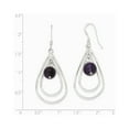 thumbnail image 2 of Sterling Silver Amethyst Dangle Earrings - Measures 51x18mm Wide, 2 of 2