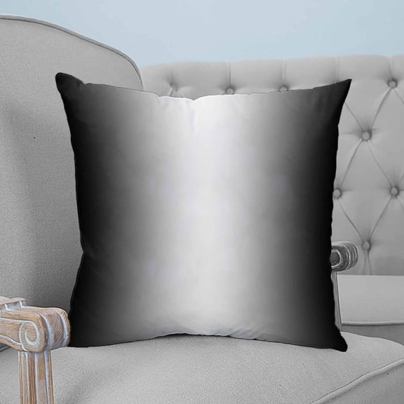 Black Ombre Throw Pillow Covers, Soft Pillowcases with Invisible Zipper, Black Grey White Gradient Modern Abstract Art Square Pillow Cushion Covers for Living Room Couch Sofa Bed 18x18 Inches