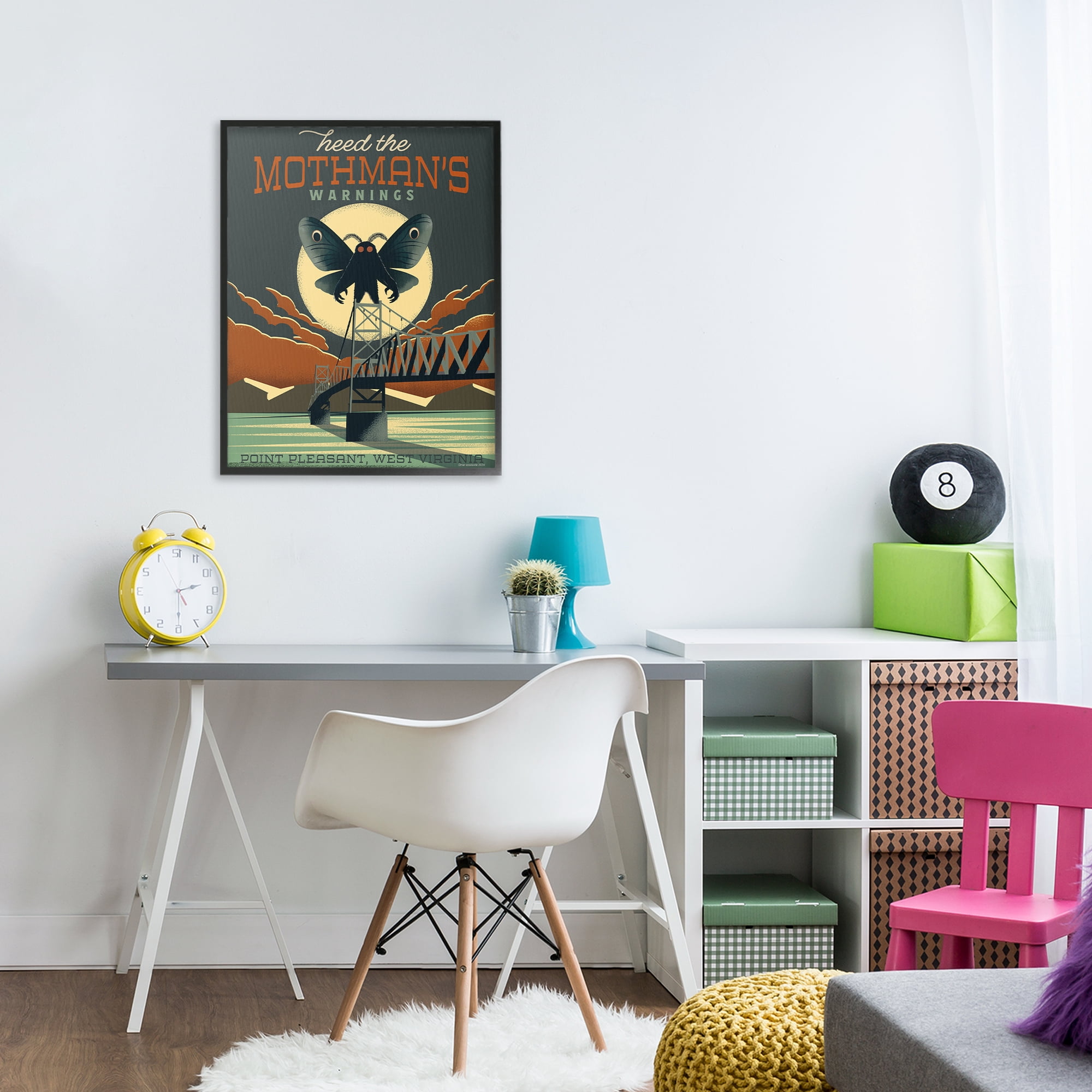 Stupell Industries Cryptid Tourism West Virginia Black Framed Giclee Art, design by Omar Escalante