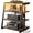 Rustic Brown, variant on Homieasy 4-Tier AV Media Stand, 30'' Corner Entertainment Stand with Power Outlets and LED Lights, Adjustable Shelves, Black Walnut
