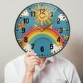 thumbnail image 6 of Yayeee Wall Clock Battery Operated 9.5" Silent Non-Ticking for Living Room, Rainbow with Stars, 6 of 8