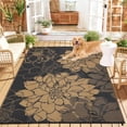 thumbnail image 2 of Reversible Waterproof Outdoor Rug – Durable Plastic Straw Patio Mat, UV Resistant, Easy to Clean, Lightweight & Collapsible, Perfect for Camping, Garden, Deck, Porch & RV – 9x12ft, Black Brown, USA, 2 of 8