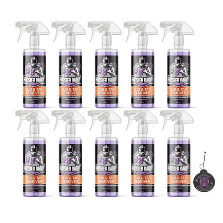 Hoosier Daddy 16oz Car Bug & Tar Remover - Fast-Acting Formula Dissolves Tough Bugs, Tar, & Sap - Easy Spray-On, Wipe-Off Solution for a Spotless Polished finish(10-Pack)