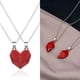 thumbnail image 2 of Juego de collares para parejas para ella, collares románticos con colgante de corazón, idea perfecta para regalar en San Valentín o cumpleaños, dos corazones entrelazados, 2 of 8