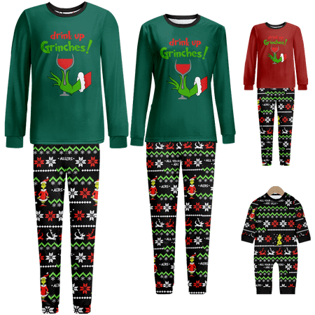 

Family Matching Christmas Pajamas Sleepwear Set Christmas Printed Sizes Baby-Kids-Adult-Pet 2 Pieces Top and Pants Bodysuits Xmas PJS Sleepwear