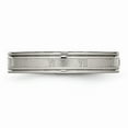 thumbnail image 3 of Titanium 4mm Brushed and Polished Roman Numerals Band Size: 11; for Adults and Teens; for Women and Men, 3 of 6
