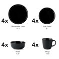 thumbnail image 2 of Arora Skugga - Vajilla Redonda De Gres De 16 Piezas, Juego De 4 Platos Llanos, Platos Laterales, Tazones De Cereales, Tazas, Negro Mate (472979), 2 of 5