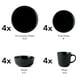 thumbnail image 2 of Arora Skugga - Vajilla Redonda De Gres De 16 Piezas, Juego De 4 Platos Llanos, Platos Laterales, Tazones De Cereales, Tazas, Negro Mate (472979), 2 of 5