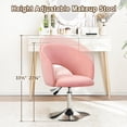 thumbnail image 2 of Pink Velvet Vanity Chair Vanity Stool with Back, Height Adjustable Swivel Accent Chair with Backrest, Round Makeup Chair for Vanity Living Room Bedroom (Pink), 2 of 19