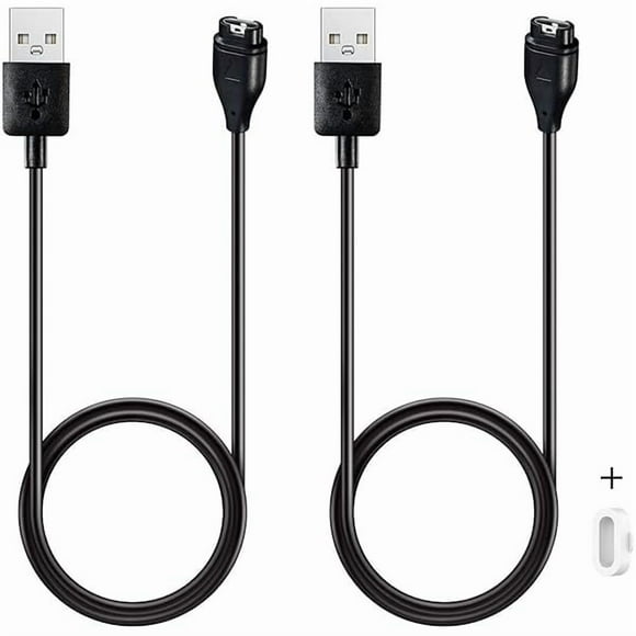 Charger for Garmin Vivoactive 6 5 4 4S 3, Replacement Charging Cable Cord Plus a White Silicone Charger Port Anti Dust Plug for Garmin Vivoactive Smart Watch (2Pack)