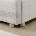 thumbnail image 6 of Harper & Bright Designs King Size Upholstered Floor Bed with Tall Curved Headboard , Modern Minimalist Platform Bed Frame with Sturdy Leg Support for Bedroom, Beige, 6 of 10