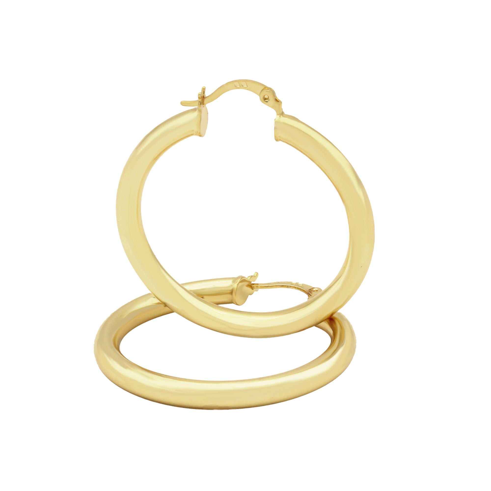 BEBERLINI - BEBERLINI Hoop Earrings 40 mm 14K Gold Plated Large Hip Hop ...