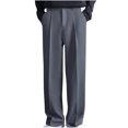 thumbnail image 5 of IYTR Dress Pants for Men Button Zipper Suit Straight Legs Pants Fashion Baggy Pants Comfy Sweatpants Hiking Solid Color Casual Trousers (Gray,XXXXXL), 5 of 5