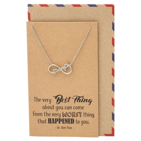 Quan Jewelry Strength Best Thing Necklace for Women comes with Inspirational Quote