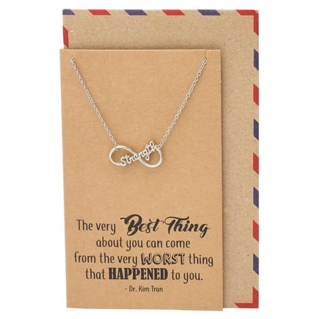 Quan Jewelry Strength Best Thing Necklace for Women, comes with Inspirational (Best Way To Sell Jewelry For Most Money)