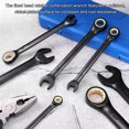 thumbnail image 5 of Uxcell 4Pcs Ratcheting Wrench 23mm Metric Open End Wrench 72-Teeth CR-V Steel 12 Point Nickel Plated Combination Ratchet Wrench, 5 of 6