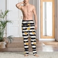 thumbnail image 2 of Sigee Gold Flamingo print Men's Pajama Pants Lounge Sleep Bottoms with Elastic Waistband and Pockets-Large, 2 of 6