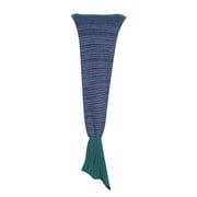 ZAXARRA Kids Mermaid Tail Blanket Rug Soft Warm Hand-Crocheted Sleeping Bag