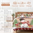thumbnail image 6 of Winter Snowman 4 Piece Duvet Cover Set Twin Size Merry Christmas Xmas Tree Elk Wood Grain Plaid Soft Bedding Set Comforter Cover, 1 Duvet Cover 1 Flat Sheets and 2 Pillowcases, 6 of 9